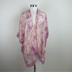 Marcus Adler New York Blush Pink Floral Scarf Wrap Boho Women
